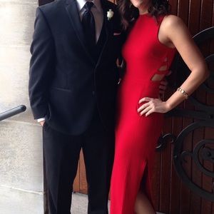 Red Dress with side cut outs